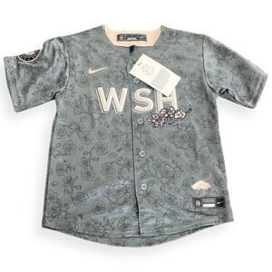 Nike Youth Cherry Blossom Washington Nationals City Connect Jersey size 4T NWT
